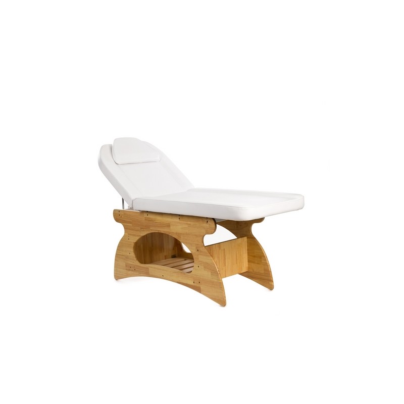 Lettino massaggio con portarotolo legno