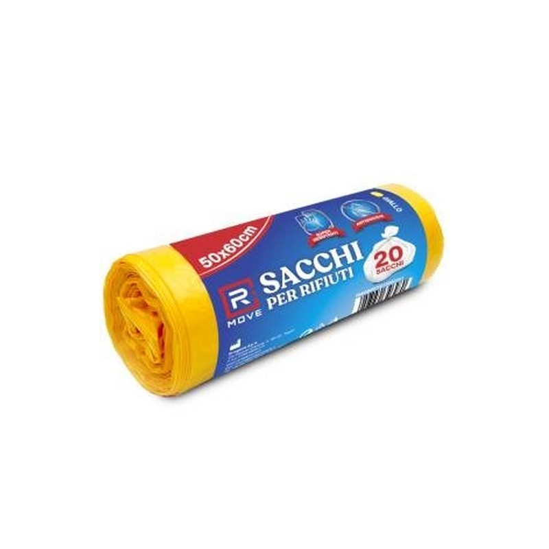 Sacchi Rifiuti 50x60cm GIALLI 20PZ